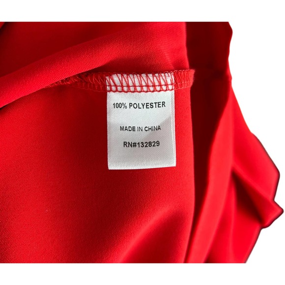 NEW Revolve Superdown Emile Deep V Faux Wrap Red Long Sleeve Mini Dress Size XL - Picture 7 of 8